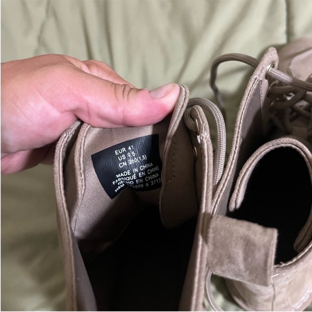 H&M Canvas Boots Dark Beige 9.5 - Picture 6 of 9